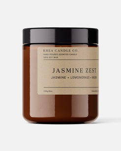 Jasmine Zest Candle | Jasmine + Lemongrass + Musk - Rhea Candle Co.